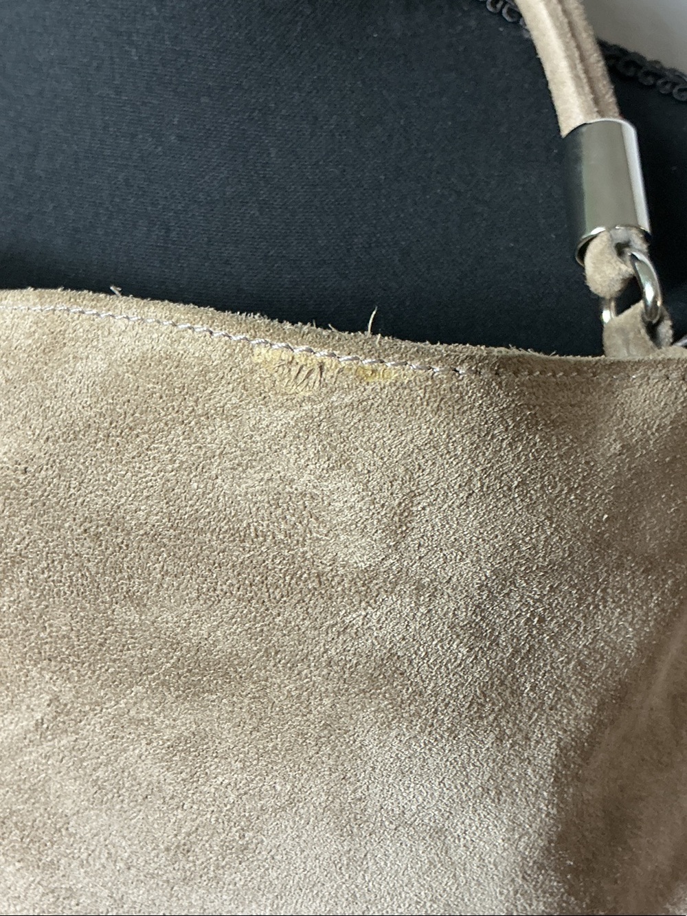 Prune Taupe Suede Fringe Shoulder Bag - Picture 5 of 8